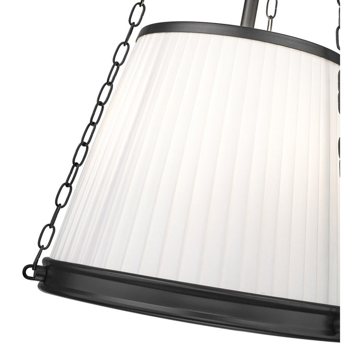 Z-Lite Madeline 4 Light 12" Pendant, Matte Black/White