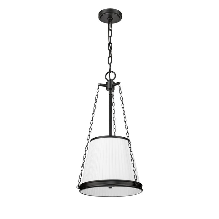 Z-Lite Madeline 4 Light 12" Pendant, Matte Black/White
