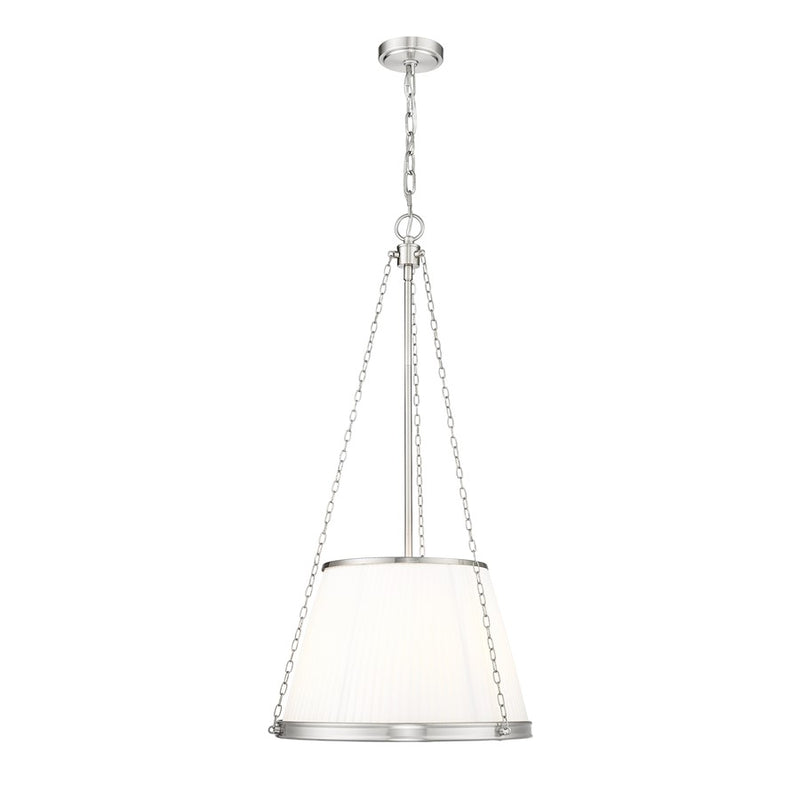 Z-Lite Madeline 5 Light 18" Pendant, Brushed Nickel/White - 1954P18-BN