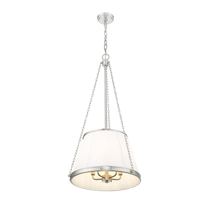 Z-Lite Madeline 5 Light 18" Pendant, Brushed Nickel/White