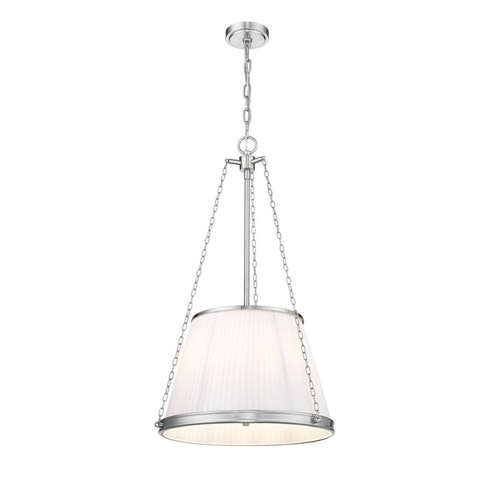 Z-Lite Madeline 5 Light 18" Pendant, Brushed Nickel/White
