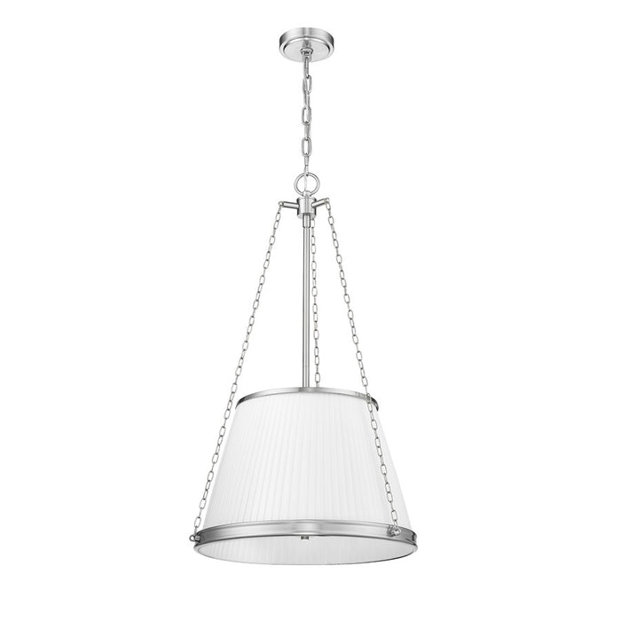 Z-Lite Madeline 5 Light 18" Pendant, Brushed Nickel/White