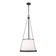 Z-Lite Madeline 5 Light 18" Pendant, Matte Black/White - 1954P18-MB