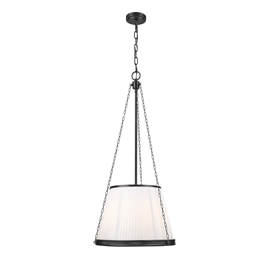 Z-Lite Madeline 5 Light 18" Pendant, Matte Black/White - 1954P18-MB
