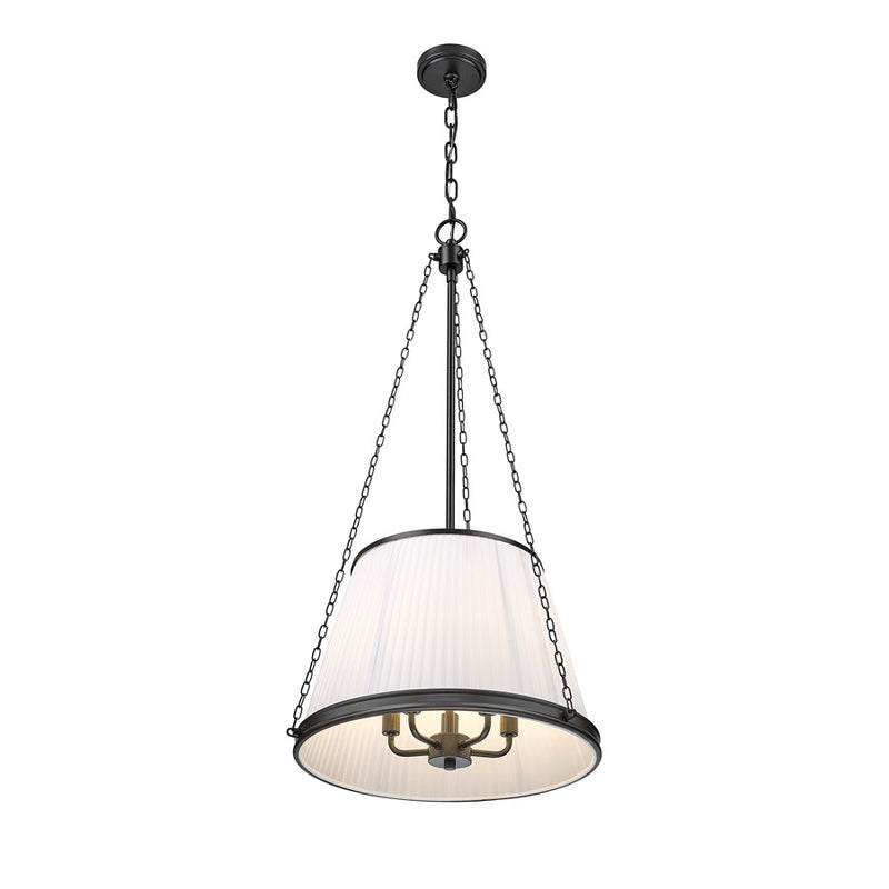 Z-Lite Madeline 5 Light 18" Pendant, Matte Black/White