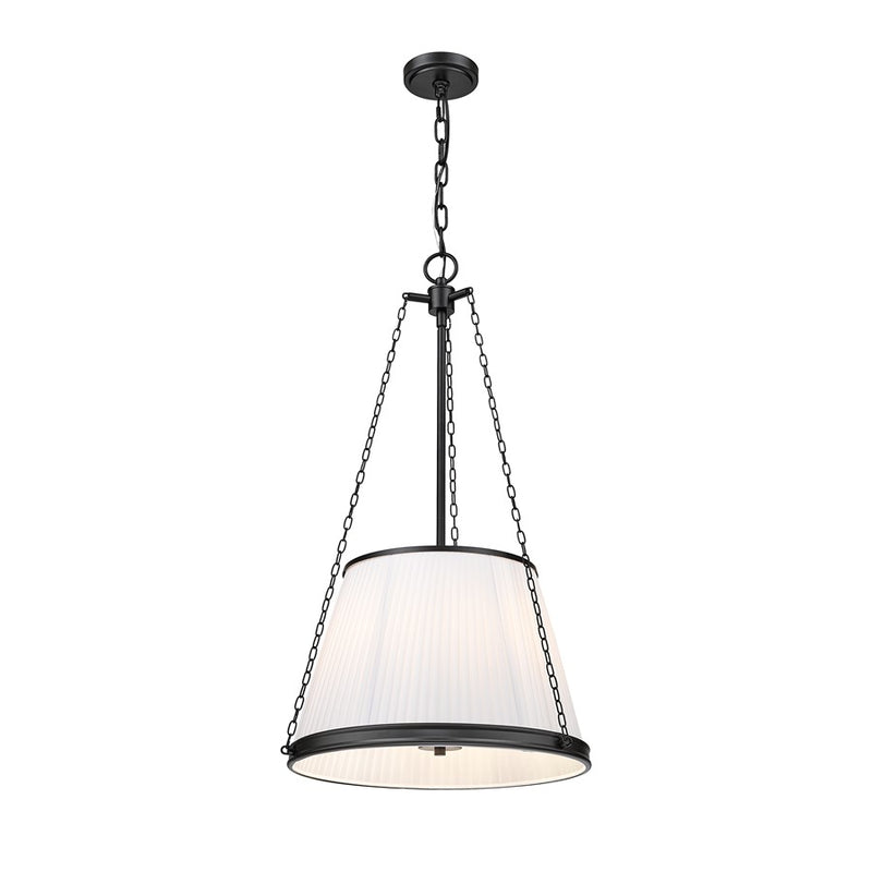 Z-Lite Madeline 5 Light 18" Pendant, Matte Black/White
