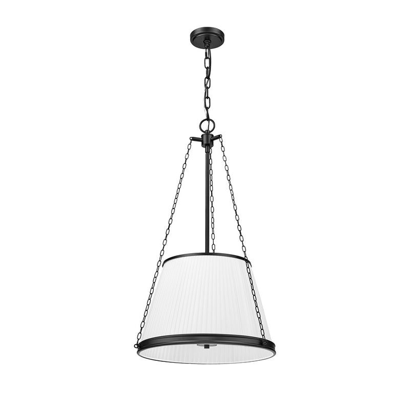 Z-Lite Madeline 5 Light 18" Pendant, Matte Black/White