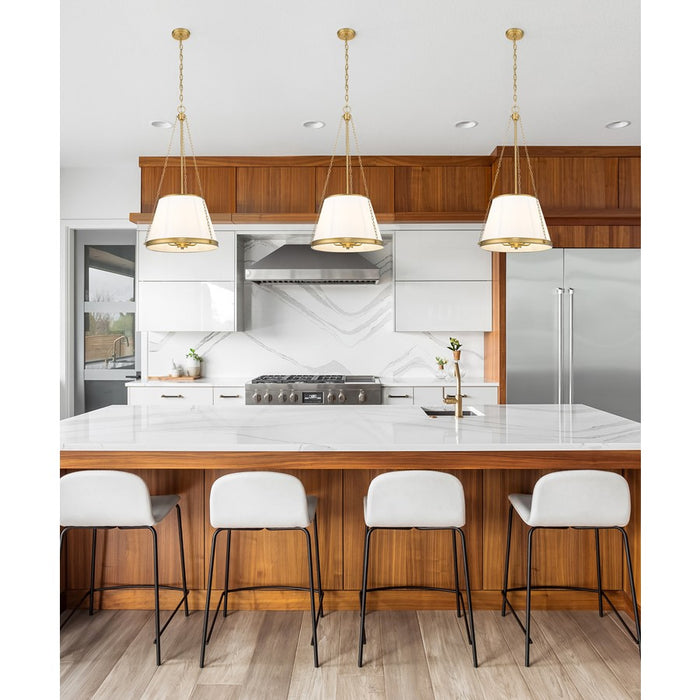 Z-Lite Madeline 5 Light 18" Pendant, Modern Gold/White