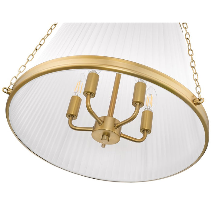 Z-Lite Madeline 5 Light 18" Pendant, Modern Gold/White