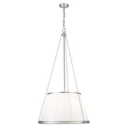 Z-Lite Madeline 6 Light 24" Pendant, Brushed Nickel/White - 1954P24-BN