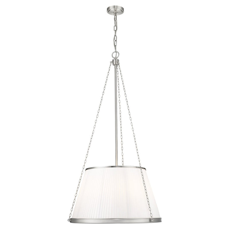 Z-Lite Madeline 6 Light 24" Pendant, Brushed Nickel/White - 1954P24-BN
