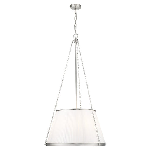 Z-Lite Madeline 6 Light 24" Pendant, Brushed Nickel/White - 1954P24-BN