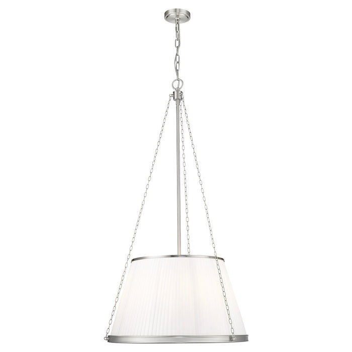 Z-Lite Madeline 6 Light 24" Pendant, Brushed Nickel/White - 1954P24-BN