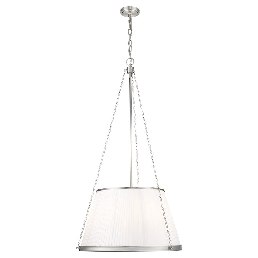 Z-Lite Madeline 6 Light 24" Pendant, Brushed Nickel/White - 1954P24-BN