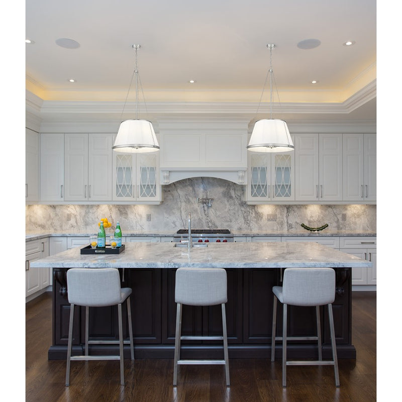 Z-Lite Madeline 6 Light 24" Pendant, Brushed Nickel/White