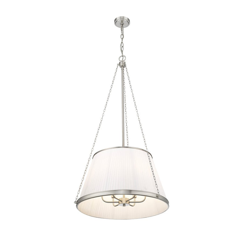 Z-Lite Madeline 6 Light 24" Pendant, Brushed Nickel/White