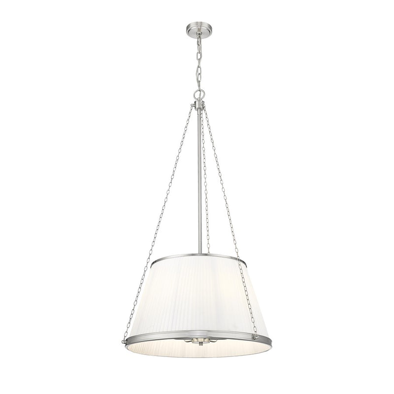 Z-Lite Madeline 6 Light 24" Pendant, Brushed Nickel/White