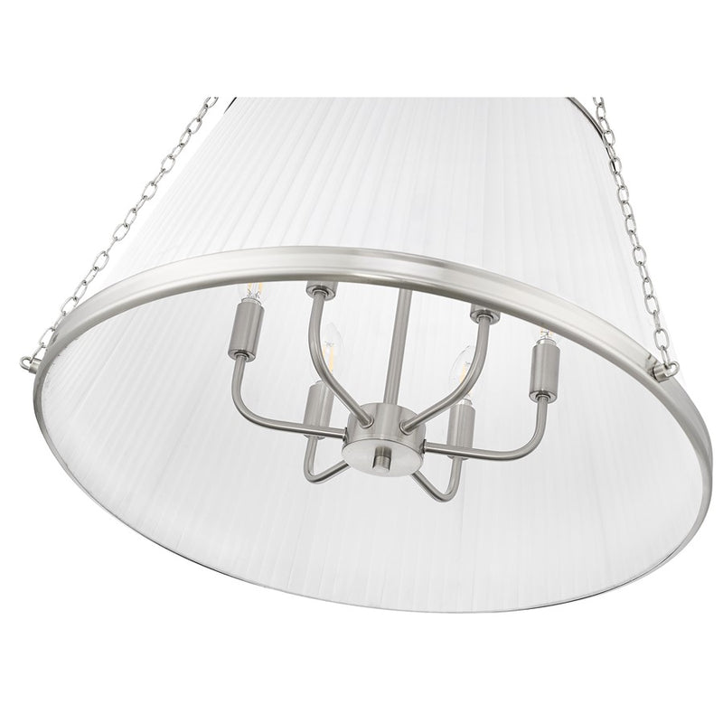Z-Lite Madeline 6 Light 24" Pendant, Brushed Nickel/White