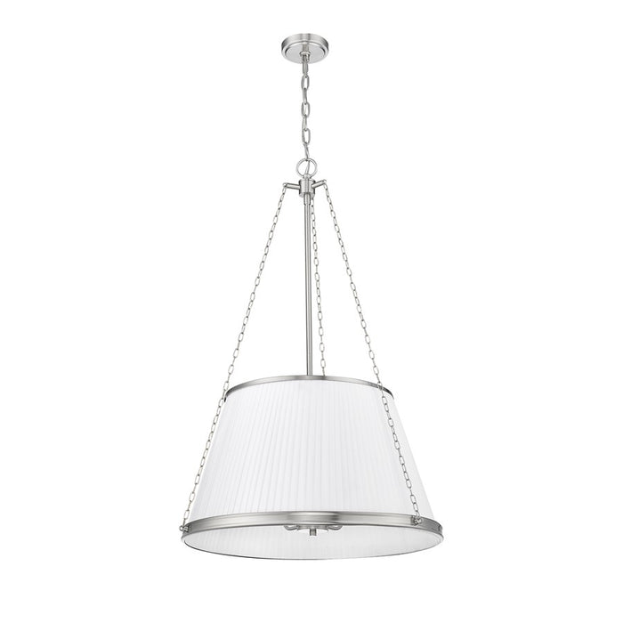 Z-Lite Madeline 6 Light 24" Pendant, Brushed Nickel/White
