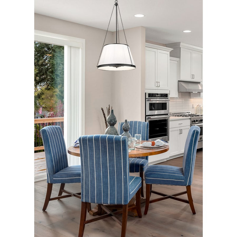 Z-Lite Madeline 6 Light 24" Pendant, Matte Black/White