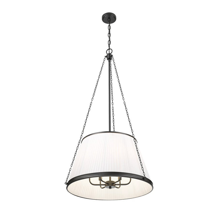 Z-Lite Madeline 6 Light 24" Pendant, Matte Black/White