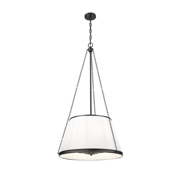 Z-Lite Madeline 6 Light 24" Pendant, Matte Black/White