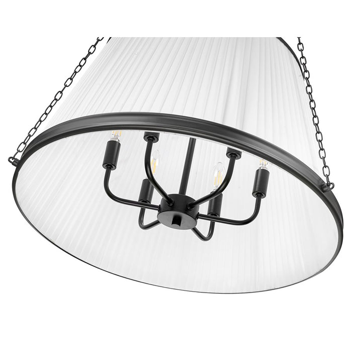 Z-Lite Madeline 6 Light 24" Pendant, Matte Black/White