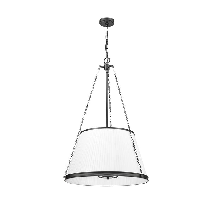 Z-Lite Madeline 6 Light 24" Pendant, Matte Black/White