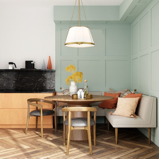 Z-Lite Madeline 6 Light 24" Pendant, Modern Gold/White