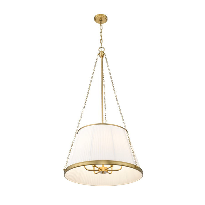 Z-Lite Madeline 6 Light 24" Pendant, Modern Gold/White