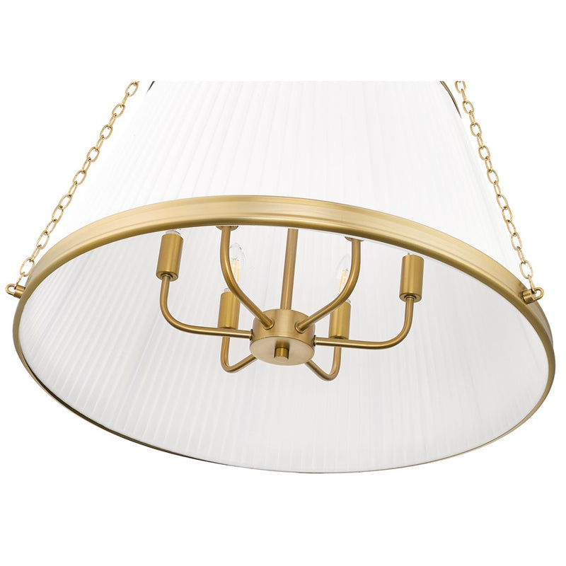 Z-Lite Madeline 6 Light 24" Pendant, Modern Gold/White