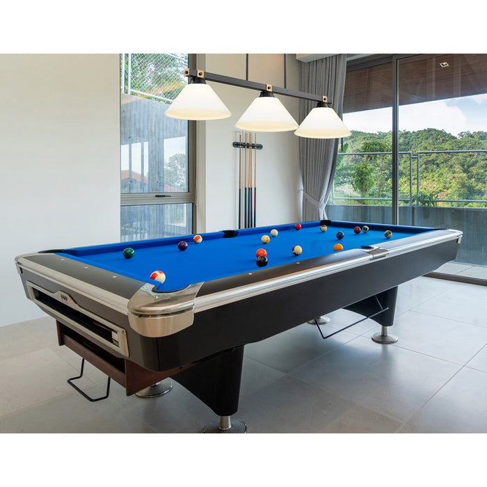 Z-Lite Bronte 3Lt 52.75" Billiard, Black/Rubbed Brass/Opal