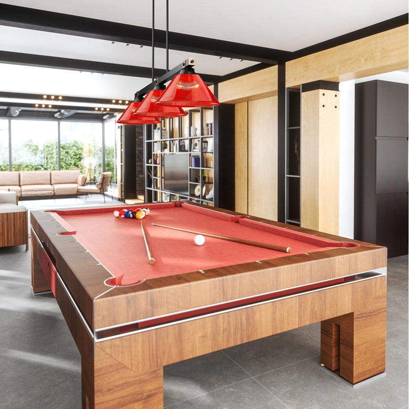Z-Lite Bronte 3Lt 52.75" Billiard, Black/Brass/Burgundy