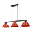 Z-Lite Bronte 3 Light 52.75" Billiard, Black/Brass/Burgundy