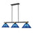 Z-Lite Bronte 3Lt 52.75" Billiard, Black/Brass/Dark Blue