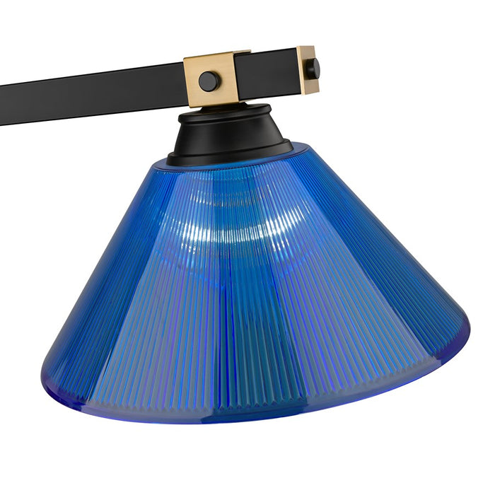 Z-Lite Bronte 3Lt 52.75" Billiard, Black/Brass/Dark Blue