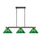 Z-Lite Bronte 3Lt 52.75" Billiard, Black/Rubbed Brass/Green