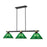 Z-Lite Bronte 3Lt 52.75" Billiard, Black/Rubbed Brass/Green