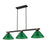 Z-Lite Bronte 3Lt 52.75" Billiard, Black/Rubbed Brass/Green