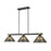 Z-Lite Bronte 3Lt 52.75" Billiard, Black/Rubbed Brass/Smoke