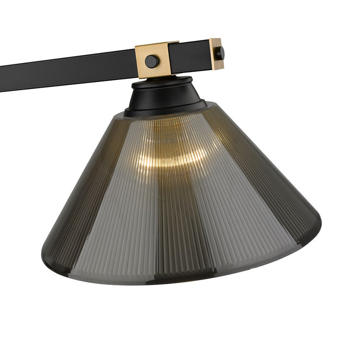 Z-Lite Bronte 3Lt 52.75" Billiard, Black/Rubbed Brass/Smoke