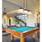 Z-Lite Bronte 3 Light 52.75" Billiard, Black/Brass/White Linen