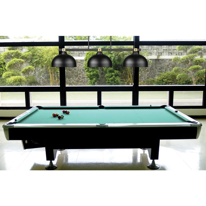 Z-Lite Bronte 3 Light 51.75" Billiard, Black/Rubbed Brass/Black