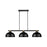 Z-Lite Bronte 3 Light 51.75" Billiard, Black/Rubbed Brass/Black