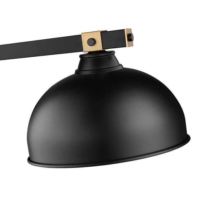 Z-Lite Bronte 3 Light 51.75" Billiard, Black/Rubbed Brass/Black
