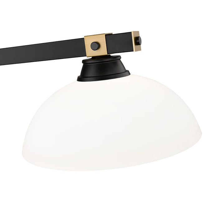 Z-Lite Bronte 3Lt 52.25" Billiard, Black/Rubbed Brass/Opal