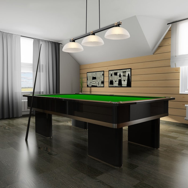 Z-Lite Bronte 3Lt 52.25" Billiard, Black/Brass/White Linen