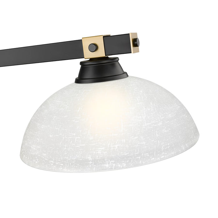 Z-Lite Bronte 3 Light 52.25" Billiard, Black/Brass/White Linen