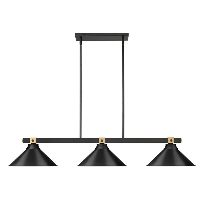 Z-Lite Bronte 3Lt 54" Billiard, Black/Rubbed Brass/Black