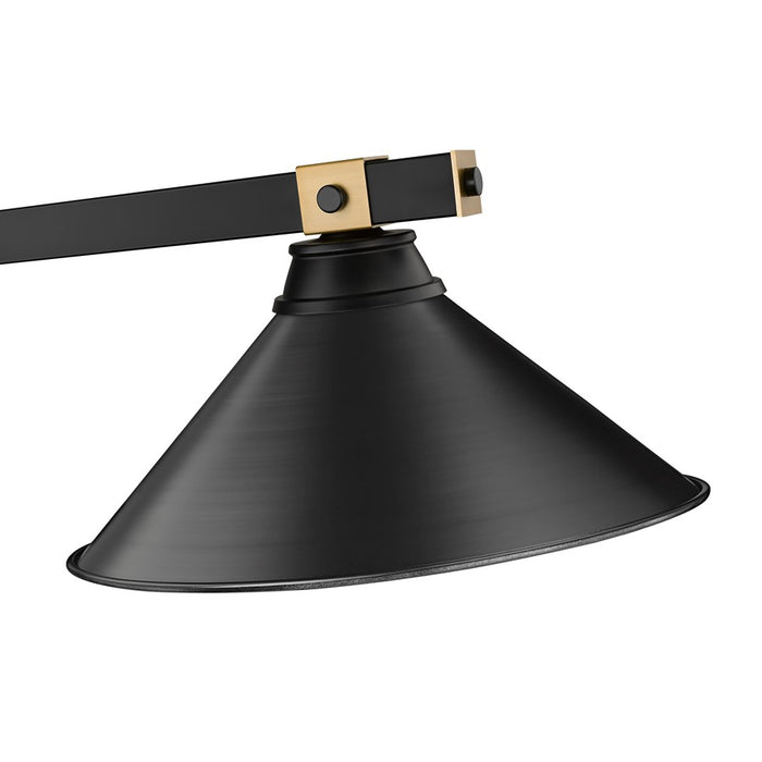 Z-Lite Bronte 3Lt 54" Billiard, Black/Rubbed Brass/Black